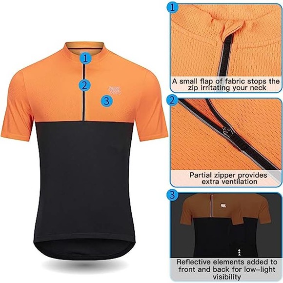XL Large - Men's Short Sleeve Cycling Jersey Breathable Short Sleeve - Picture 6 of 7